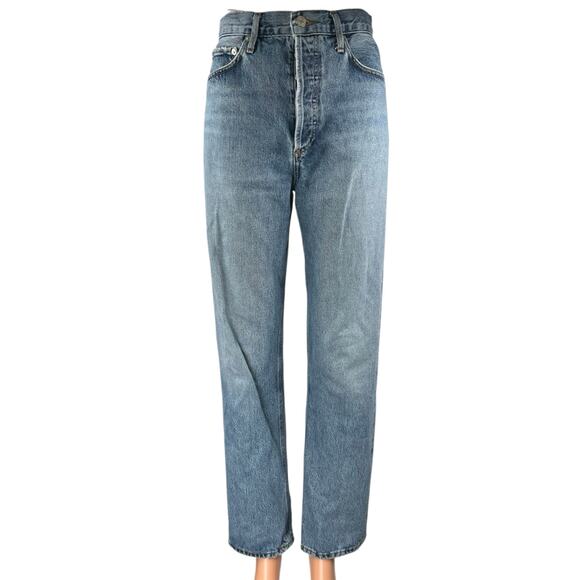Agolde Women's Blue High Waisted Light Relaxed Straight Leg Denim Jeans Size S - Picture 1 of 5